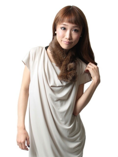 高級 セーブル ファー マフラー ダーク系ブラウン/ライト系ブラウン 送料無料 レディース ギフト プレゼント