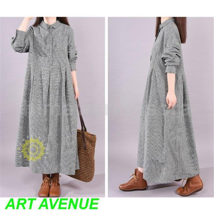 シャツワンピース レディース 春 夏 秋 長袖 ロングワンピース ワンピース 大きいサイズ ストライプ 体型カバー 着痩せ カジュアル お洒落 通勤 4,924円