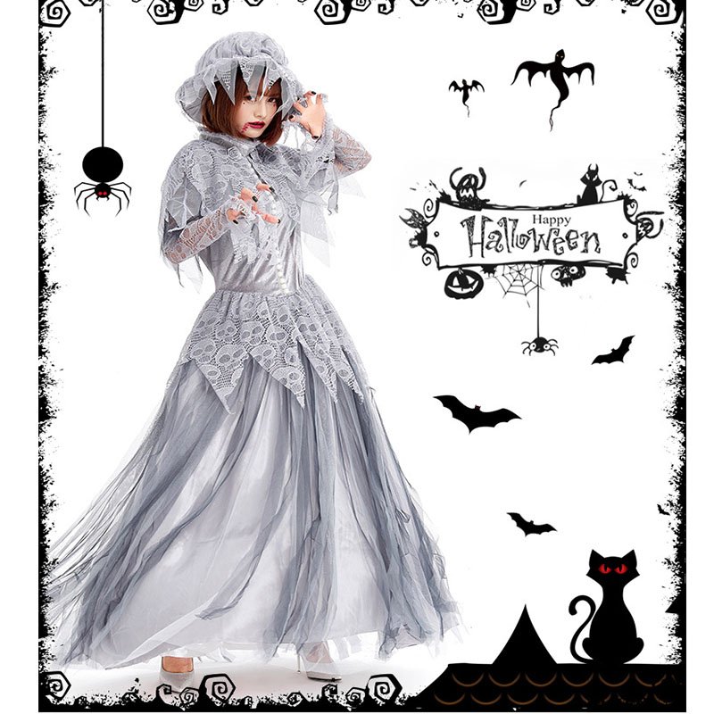 怖い鬼花嫁バンパイア　コスプレ衣装　レディース　コスチューム ハロウィン　大人用 キャラクター服 仮装　ステージ服　演出　学園祭