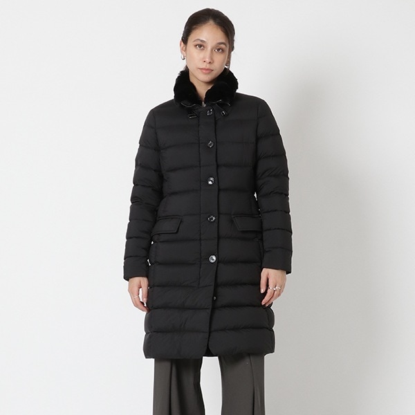 ダウンジャケット コート ベチバー ミドル丈 ウエストシェイプ ブラック レディース MOORER MODGI300005 TEPA028 U0001