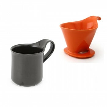 ZERO JAPAN（ゼロジャパン） ドリッパー＆カフェマグセット ドリッパートレイ付 DMZ-16 TG/BK