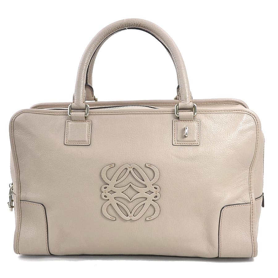 ロエベ LOEWE ハンドバッグ アマソナ36 レザー ピンクベージュ レディース h30719a