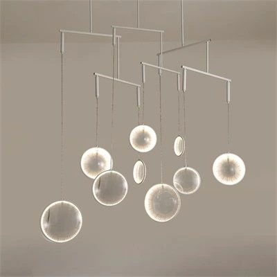 ペンダントライト おしゃれ 北欧 内藏led リビング シャンデリア デザイナー サークル 円盤 円形 拡大鏡 天井 吊下げ灯 ダイニング 洋室 キッチン 玄関 寝室 ダクトレール 引掛シーリング用