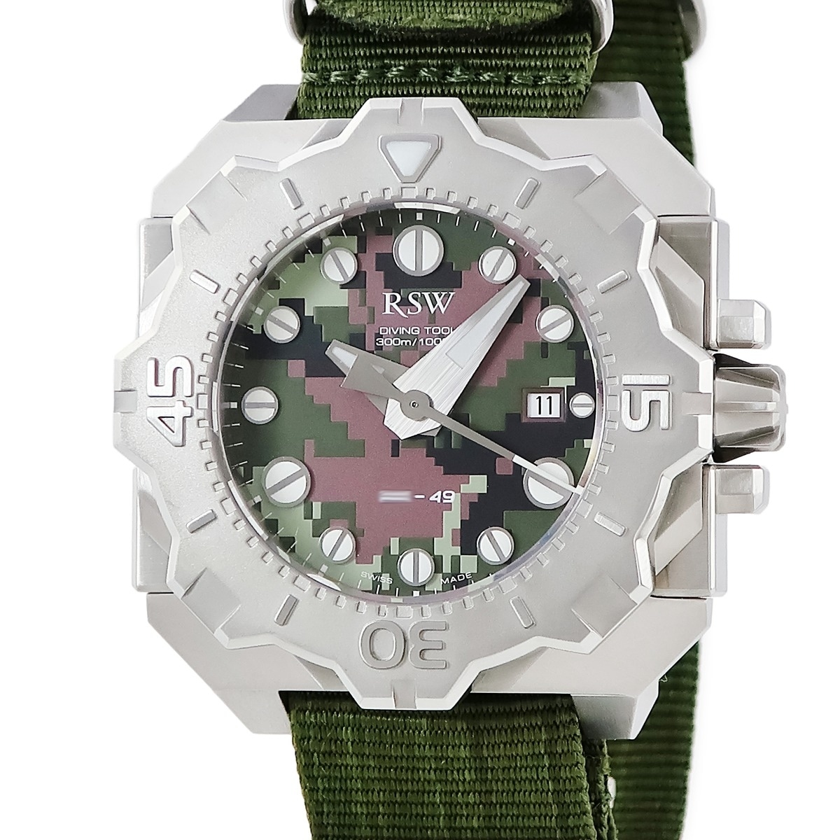 ダイビングツール カモ 7050.MS.R1.95.00 自動巻き メンズ 未使用 迷彩 デジカモ グリーン 限定 3年保証