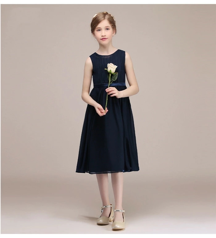 フォーマルドレス キッズ 女の子 パーティー お姫様 チュールドレス ショット丈 チュールスカート 子供ドレス フォーマルドレス ステージ衣装 ピアノ発表会 結婚式 演奏会 ネイビー 紺