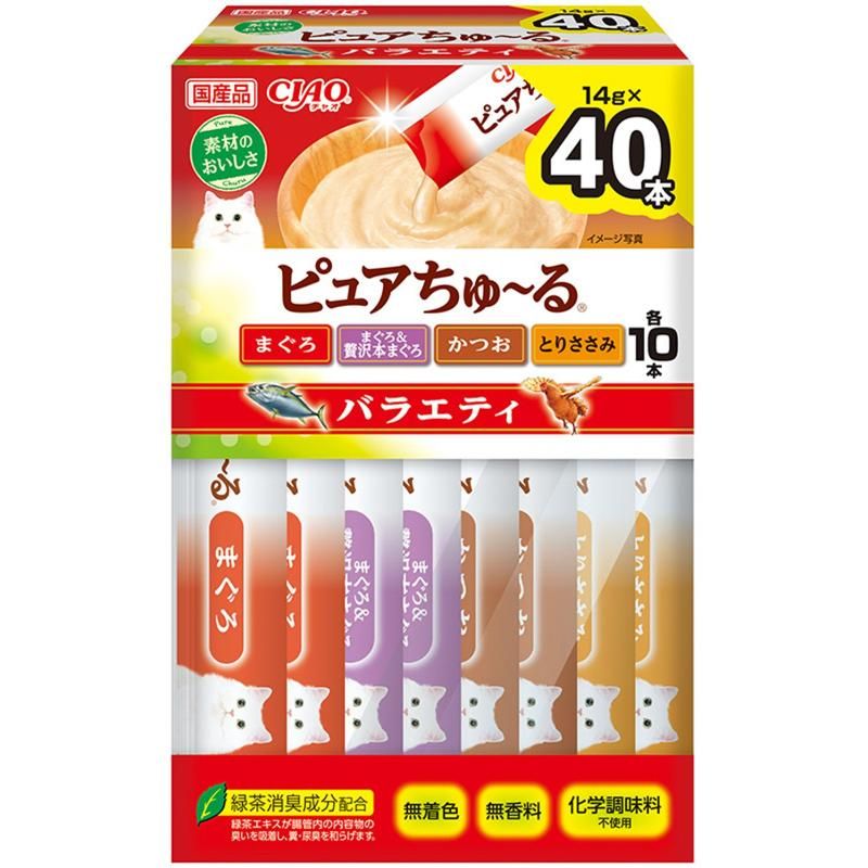 （まとめ買い）CIAO チャオ ピュアちゅ～る バラエティBOX 14gx40本入 猫用おやつ [x3]