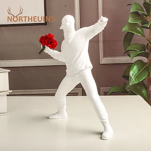Northeuins-インテリアフラワースローアーボンバー彫刻ホームデスクトップ装飾アートコレクションオブジェクト