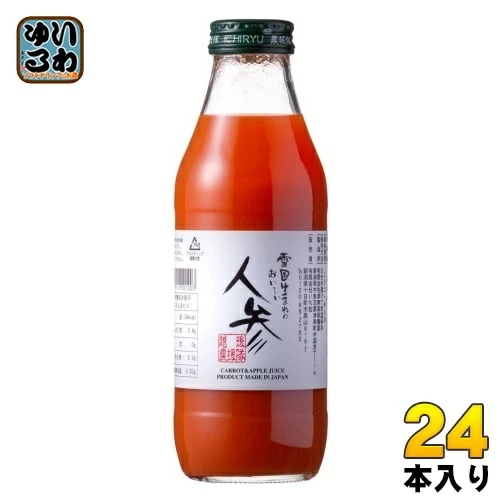 いち粒 雪国生まれのおいしい人参ミックスジュース 500ml 瓶 24本 (12本入×2 まとめ買い) 野菜ジュース