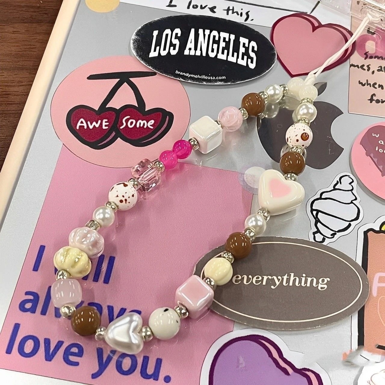 自家製インスタイルスイートマシュマロ携帯電話チェーン携帯電話ケースペンダントccdカメラチェーンdiyビーズペンダント