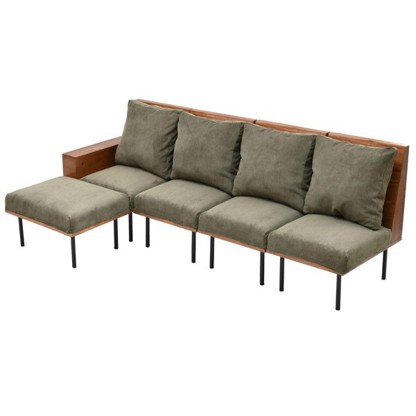 B.Bファニシング IFSE0324COGRN コーデュロイグリーン infinite 四人掛けカウチソファー(300×3+301+302+303×4+305+307×4+308) メーカー直送