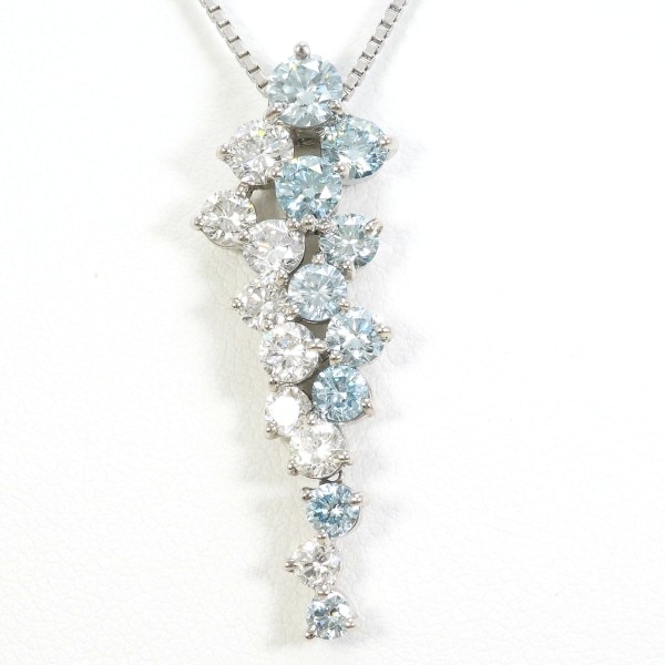 PT900 プラチナ PT850 ネックレス ブルーダイヤ ダイヤ VS～SIクラス 鑑別書 中古