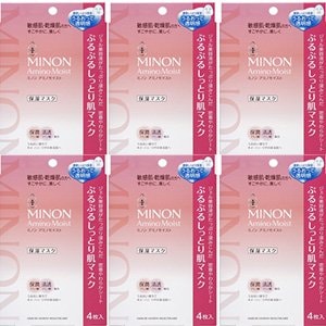 【６個】ミノン アミノモイスト ぷるぷるしっとり肌マスク 22mL×4枚入x6個(4987107616647)