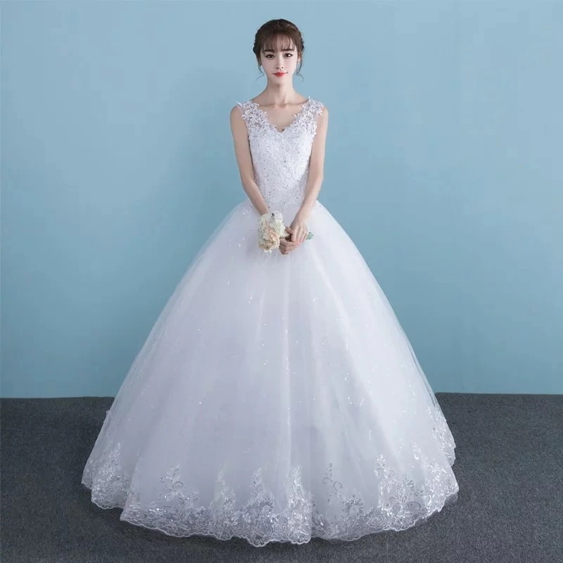 ウェディングドレス ロングドレス ウエディングドレス イブニングドレス 披露宴 二次会 結婚式 イベント 演奏会 発表会 フォーマルドレス 編み上げタイプ 白 オシャレ レースワンピース