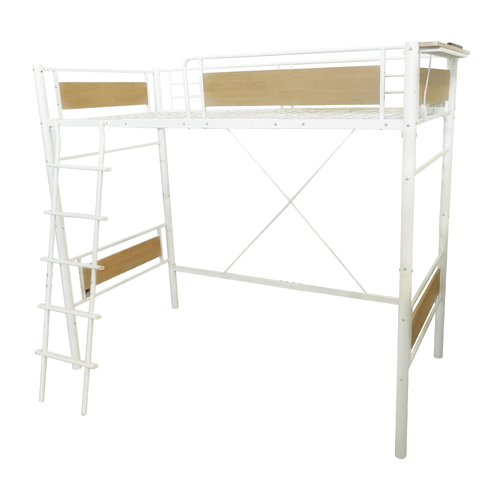 【元SKU：WF306724BAA ホワイト】システムベット ロフトベッド 宮 シングル コンセント付き 耐荷重150kg 高さ180cm 北欧風 子供ベッド 大人ベッド 一人暮らし 子供部屋スチー