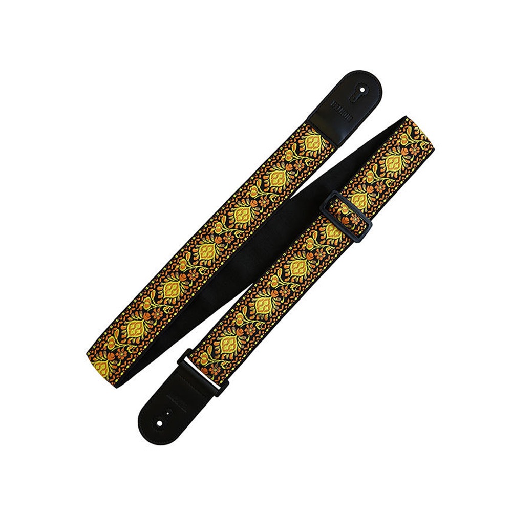Richterシリーズ Retroシリーズ ナイロンギターストラップ 1775 イエロー レトロジャカードニット