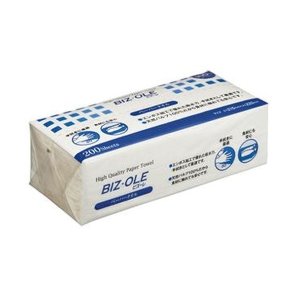 （まとめ）カルタス ビズーレペーパータオル（レギュラー）200枚/パック 1ケース（30パック）(×3セット)