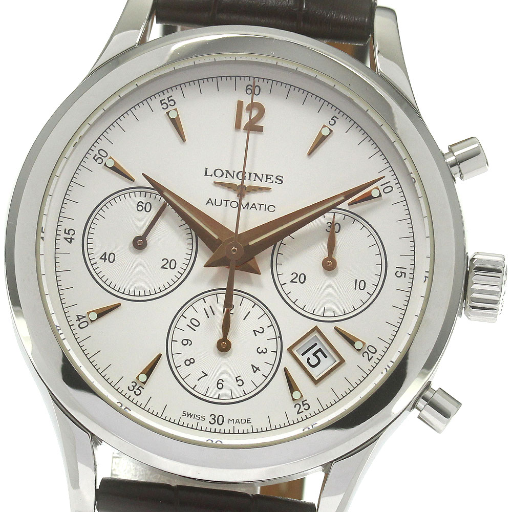 ロンジン LONGINES L2.750.4 ヘリテージ コレクション コラムホイール クロノグラフ 自動巻き メンズ 箱付き_833491【中古】 121,500円