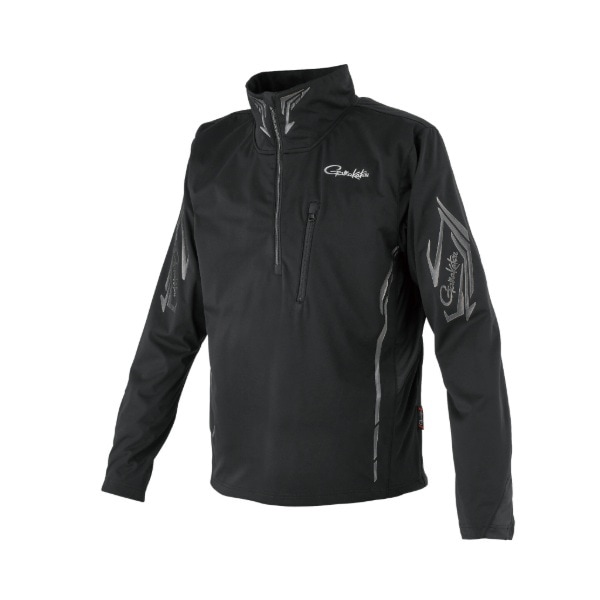 がまかつ ウェア GM3794 プルオーバージップシャツ ブラック×ブラック 3L