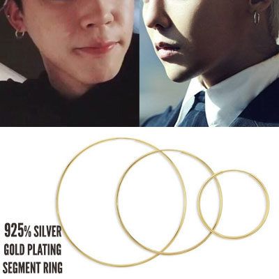 送料無料BTS Jimin/G-DRAGON/HYUNA/YOONA st[ペア]ワンタッチで便利！925シルバー素材ワンタッチセグメントリング -gold