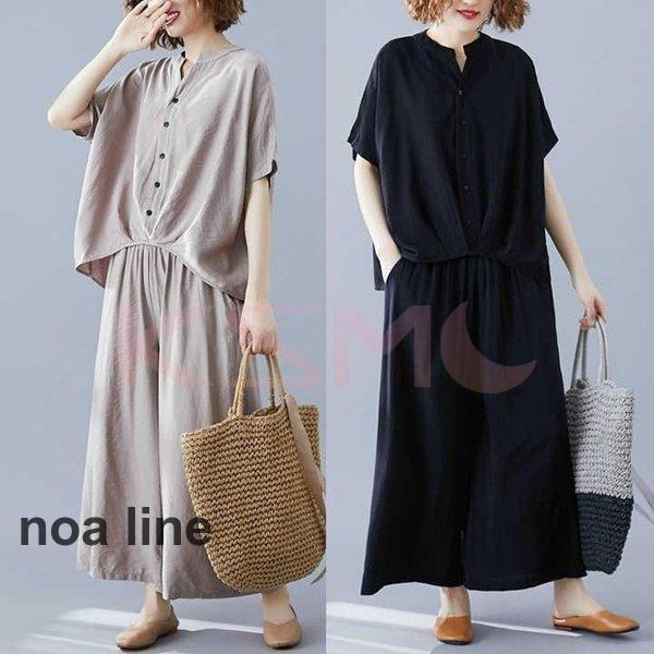 セットアップ 森ガール レディース T ガウチョパンツ 九分丈 体型カバー ゆたり 大きいサイズ カジュアル 夏物 ママ 30代 40代 50代 5,604円