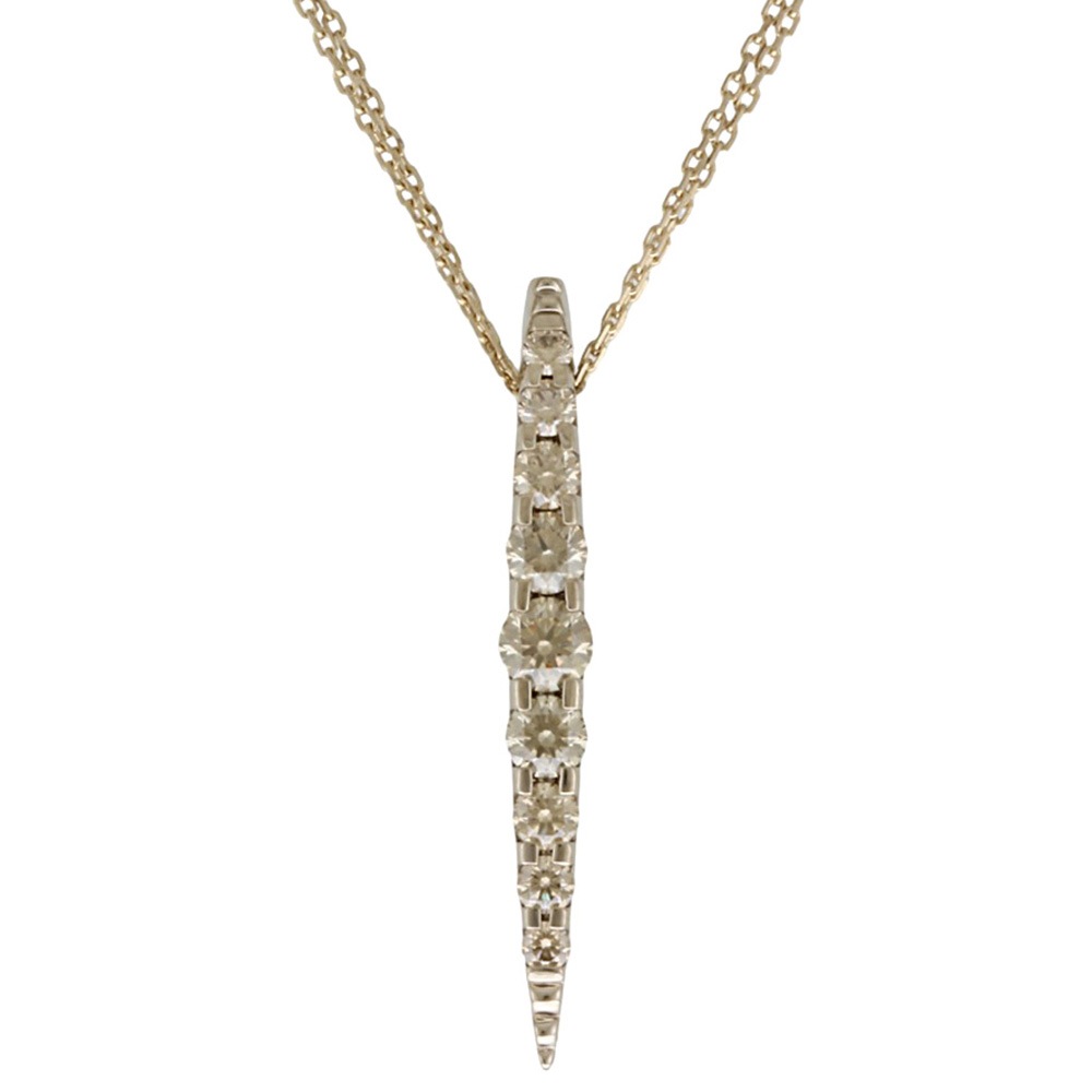 カシケイ ネイキッド ネックレス 18金 K18ホワイトゴールド ダイヤモンド KASHIKEY 中古 美品