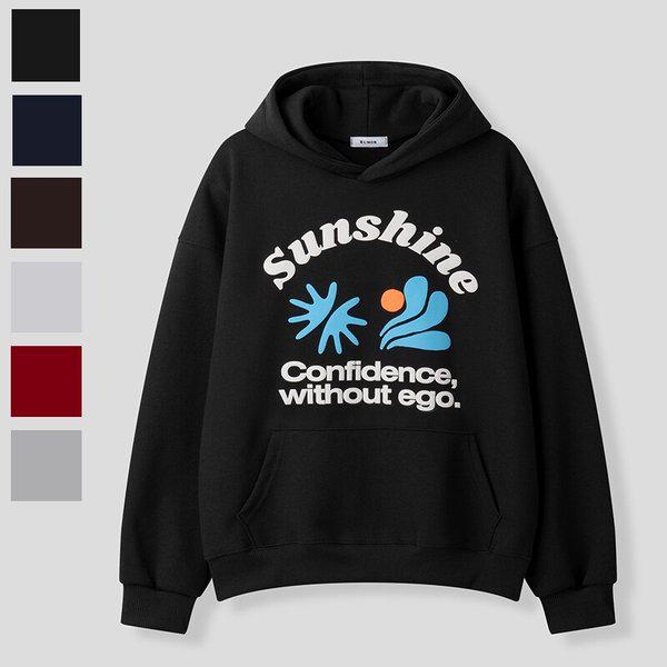メンズ サンシャイン コットン 長袖フード付きTシャツ RM-TSA-Q072-ブラック