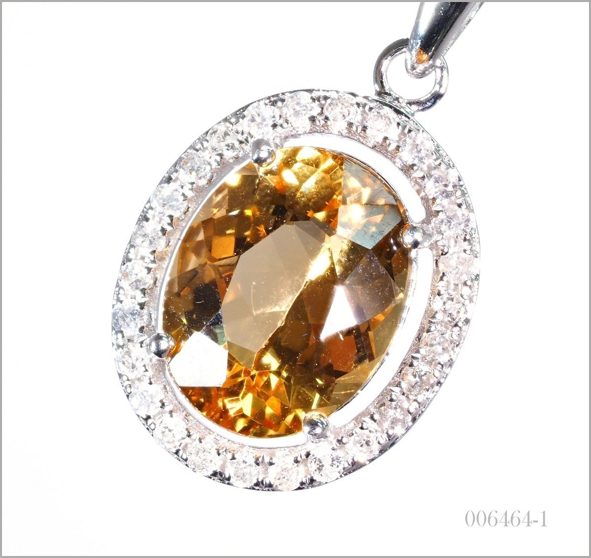 天然 ダイヤモンドインペリアル トパーズ ネックレス K18WG 18金製品 国内生産 74