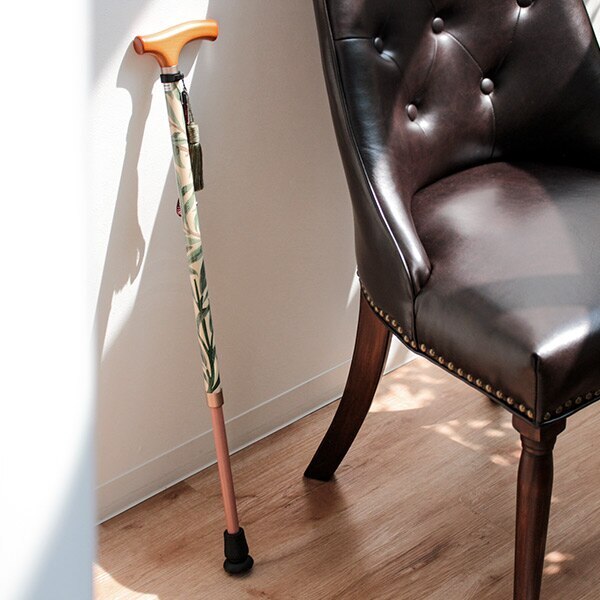 杖 ウィリアムモリス ウィローボウ 伸縮 軽量 おしゃれ 女性 介護 伸縮杖 10段階調節 つえ ウィリアムモリス ストラップ付き 滑りにくい 歩行補助 外出 散歩 転倒防止 高級感 介護用品
