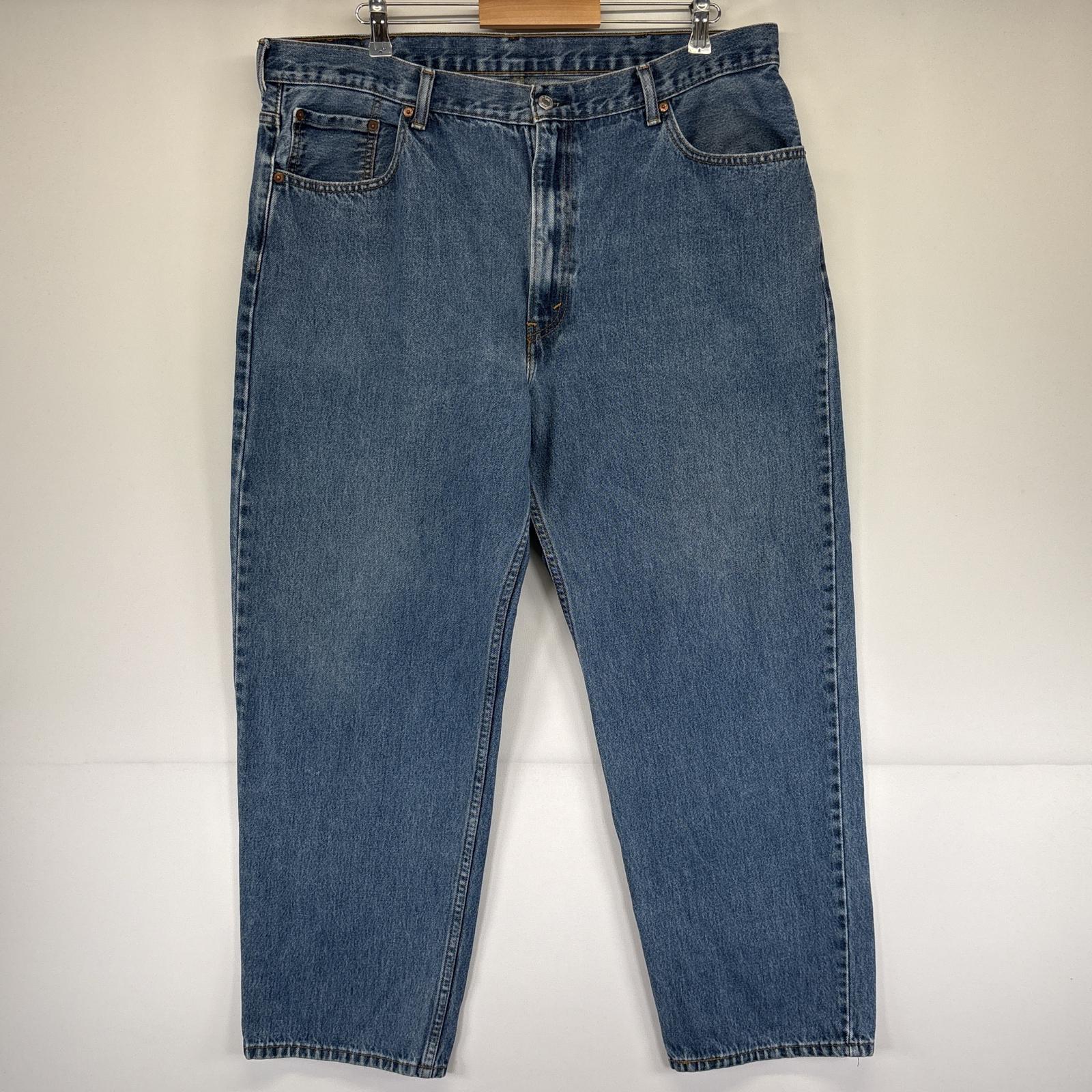 古着 デニムパンツ 550 テーパード ジップフライ 5ポケット ジーンズ ジーパン 大きいサイズ w42 L30 ブルー メンズ