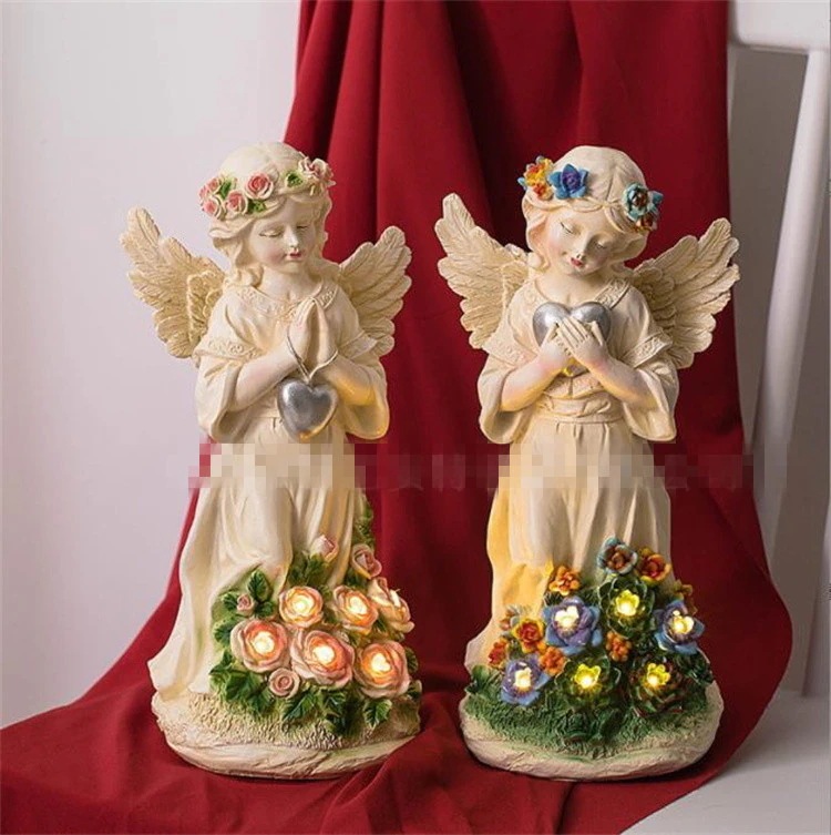 早い者勝ち 装飾置物 天使 光る 大人気 太陽エネルギー 天使 キューピッド 旅行記念 誕生日プレゼント 樹脂 工芸品 景観 庭 庭園 レトロ