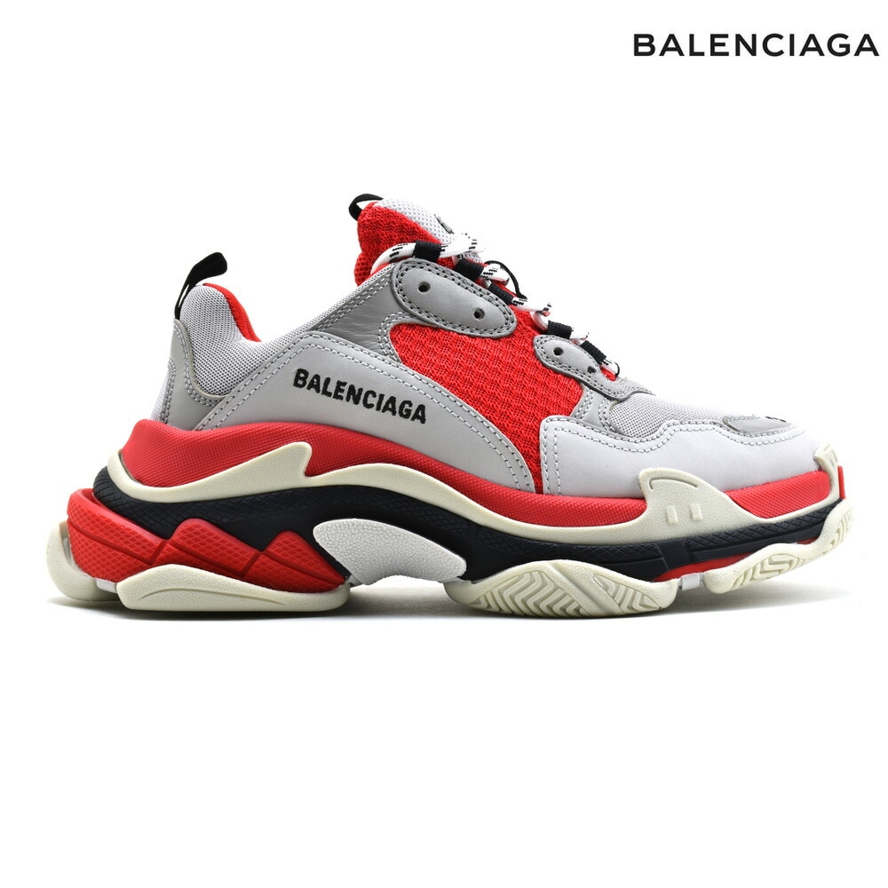 バレンシアガ トリプルS レディース スニーカー ローカット ダッドシューズ ダッドスニーカー レッド 赤 BALENCIAGA[524039-6495]