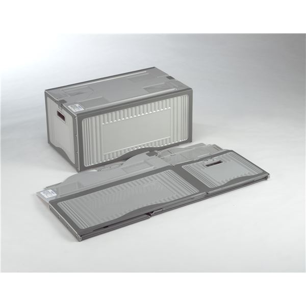 (5個セット) リスボックス/コンテナボックス (51B ライトグレー/グレー) 軽量 折りたたみ (耐久性 衝撃性 耐候性)