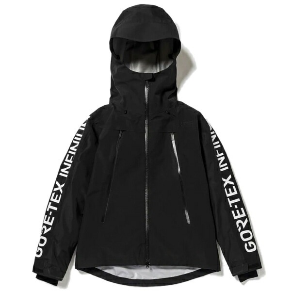 プラスフェニックス ゴアテックス インフィニアム ロゴタイプA ブラック 撥水 防水 3L透湿防水ジャケット WINDSTOPPER poo-23007-sn90