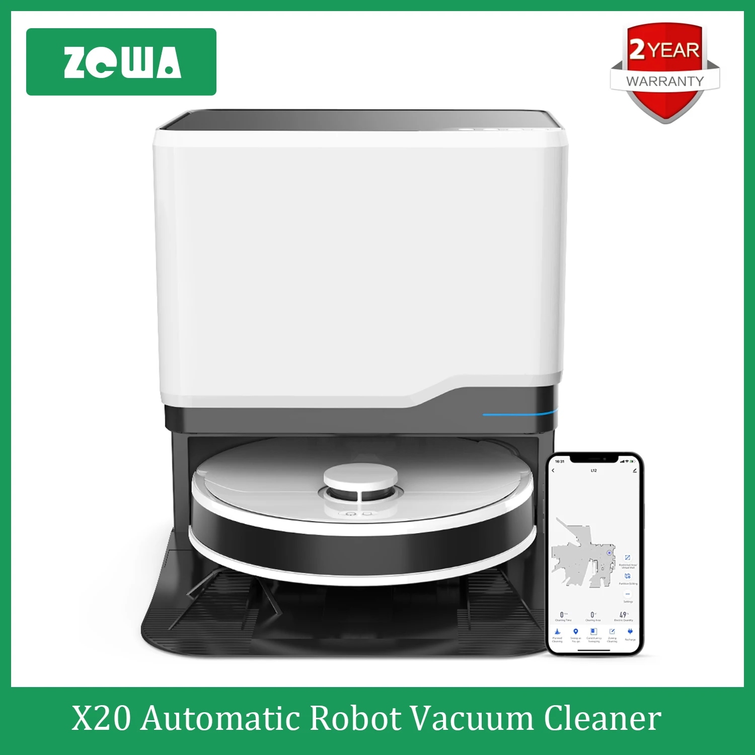 Zcwa-ロボット掃除機とモップコンボx20自動モップ洗浄スマートホームアプライアンスモップとスイーパーセルフ空のクリーニングマシン3 in 1 - AliExpress 125,291円