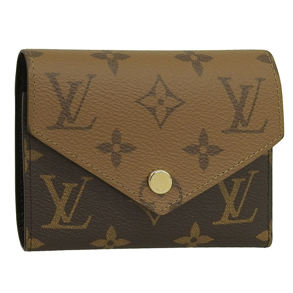 ルイヴィトン 財布 レディース 三つ折り財布 モノグラム・リバース ブラウン ポルトフォイユヴィクトリーヌ M81557 LOUIS VUITTON