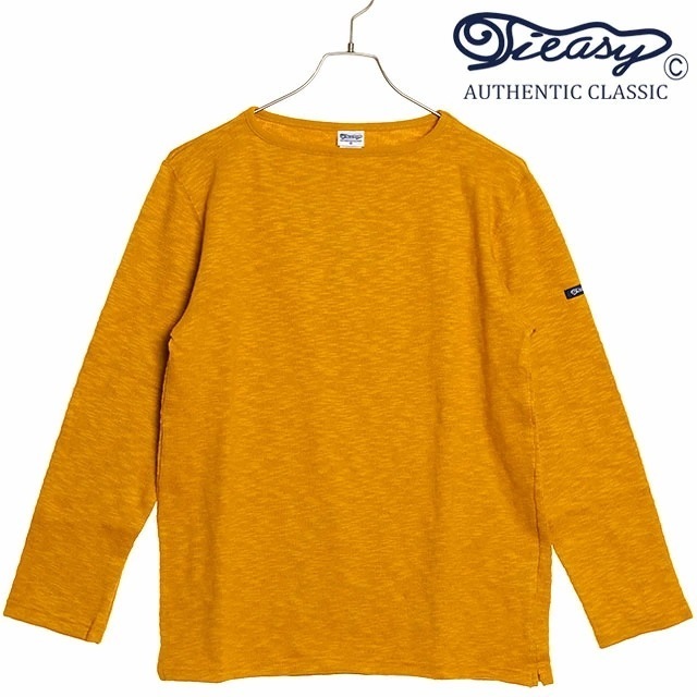 オリジナルボートネックシャツ [te002] Tieasy ORIGINAL BOATNECK SHIRT メンズ トップス 長袖Tシャツ 日本製 オーガニックコットン MUSTARD