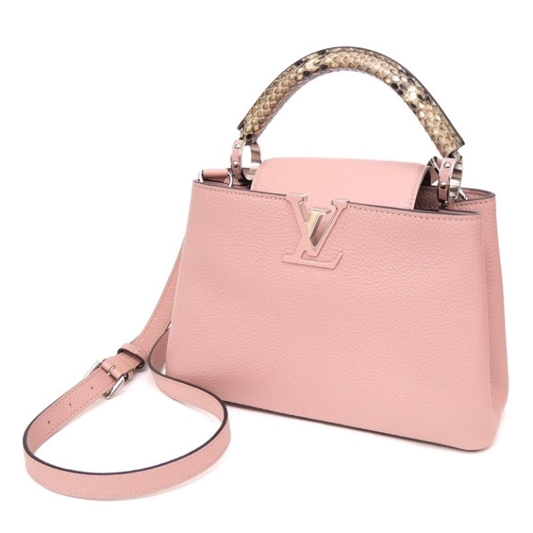 LOUISVUITTON ショルダーバッグ カプシーヌ BB パイソン 2WAY N92042 マグノリア 【中古】(64453)