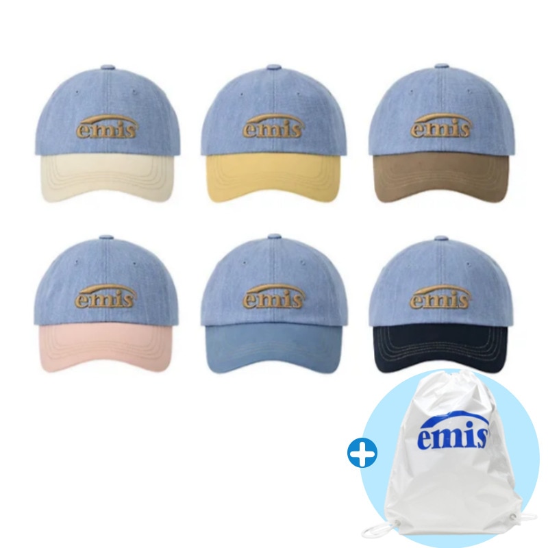 [ストリングバックパック贈呈] [韓国人気帽子] WASHED DENIM BALL CAP 6色/ヘアピンをします