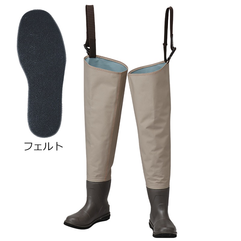 プロックス PX3352M テフロンポリエステルウェダー ヒップ フェルトソール(Mサイズ25～25.5cm)ライトキャメルベージュ PX3352M