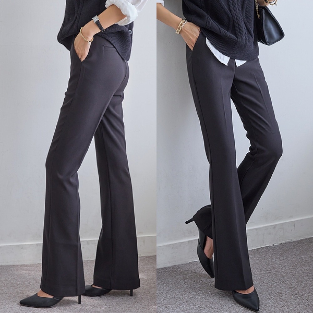 (NAK21) (S~2XL) 3タイプデイリーセミブーツカットスラックス DM43-P-30