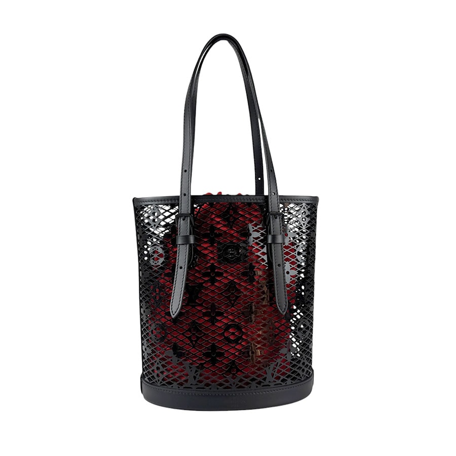 ルイ ヴィトン LOUIS VUITTON ハンドバッグ モノグラム レース バケットPM パテントレザー/レザー ブラック M20352 z4406