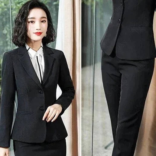 パンツスーツ スーツ レディース セットアップ ビジネススーツ フォーマル 二つボタン リクルート オフィス 2タイプ 制服 OL 通勤 仕事-59
