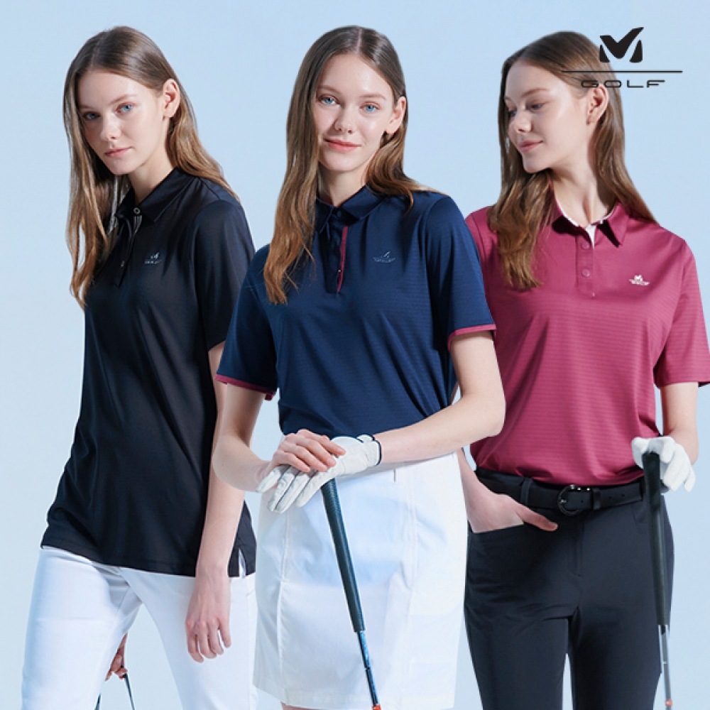 (ミレーゴルフ) 夏用女性用メッシュ半袖襟Tシャツ 3枚セット