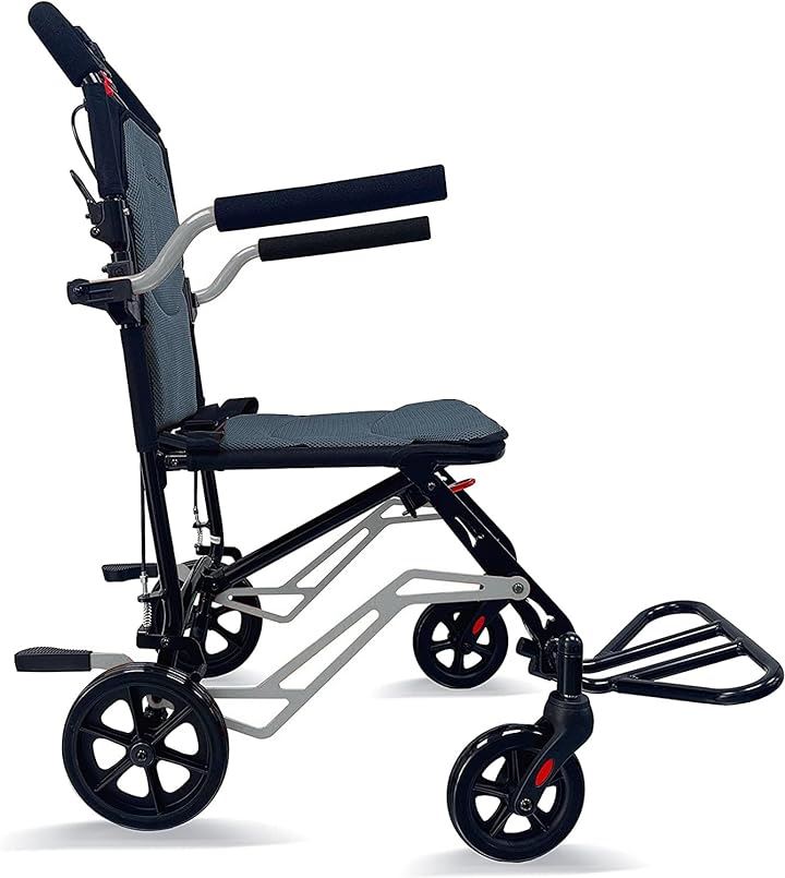 折り畳み車椅子 軽量 コンパクト 簡易式介助車椅子 アルミ製 折りたたみ式 介護用品 介助ブレーキ付き 外出用 旅行用( グレー) 23,100円