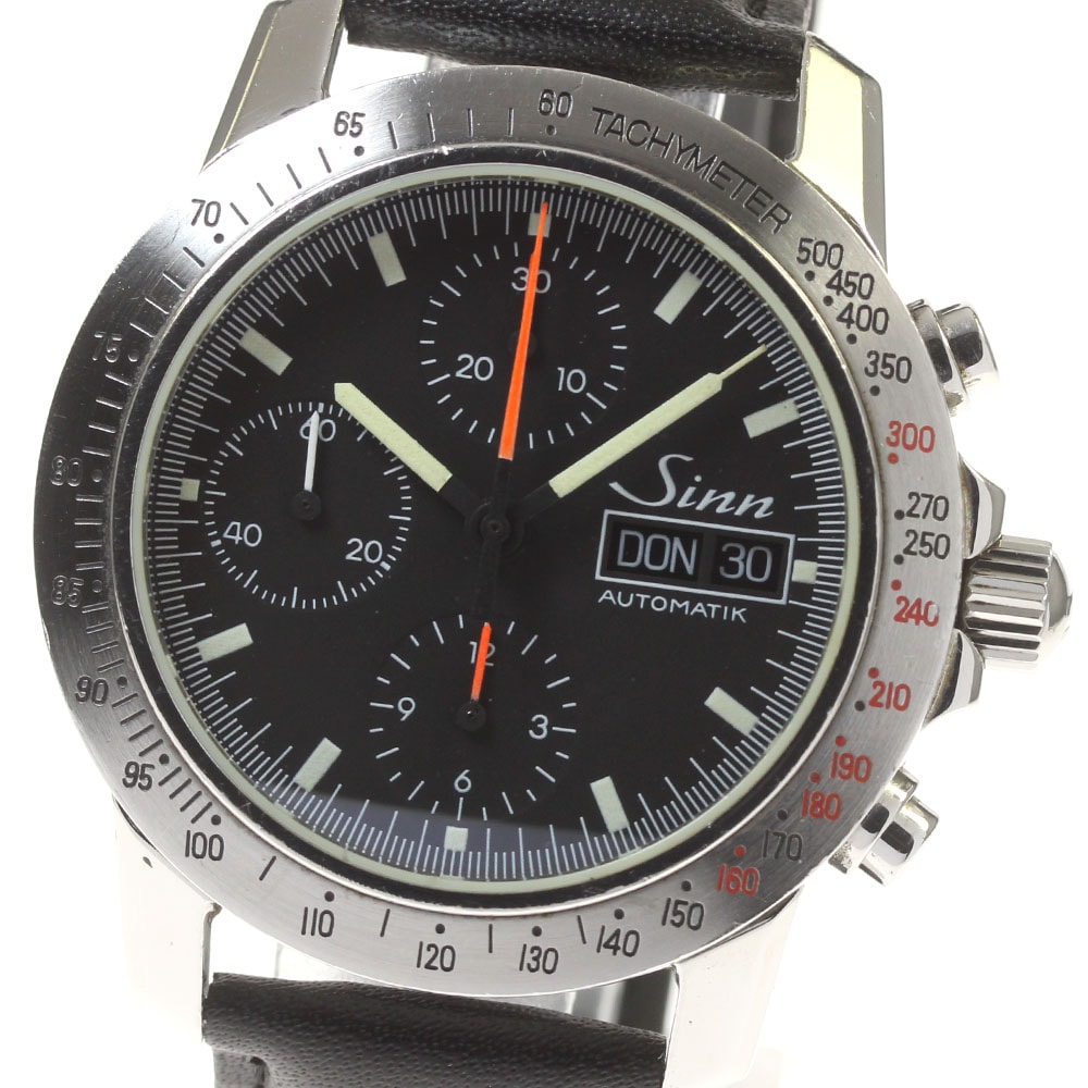 ジン Sinn 303 アウトバーン クロノグラフ デイデイト 自動巻き メンズ 内箱保証書付き_821253【中古】