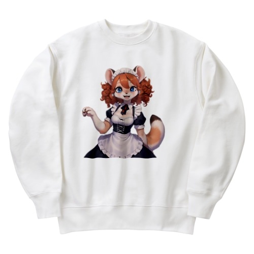 【文字入れ可能受注生産】フェレットの女の子 メイド ケモナー ヘビーウェイトスウェット