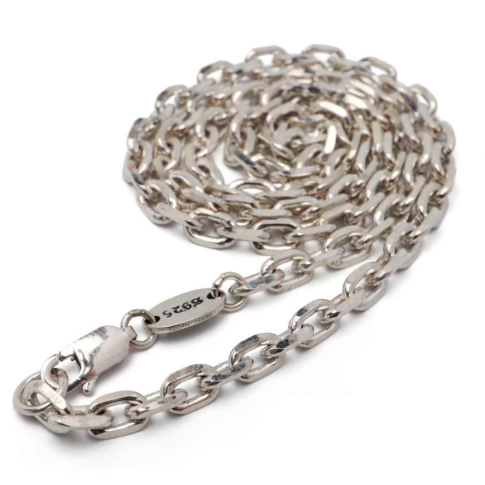 925 4面カットあずきチェーン 幅4mm [cs032-s-4mm]