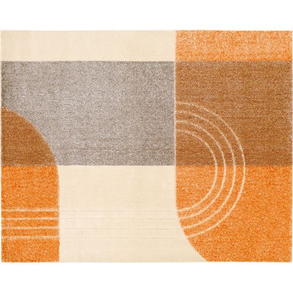 マット/絨毯 [約190x190cm オレンジ] 手洗いOK 防ダニ 『ベッキー』 プレーベル