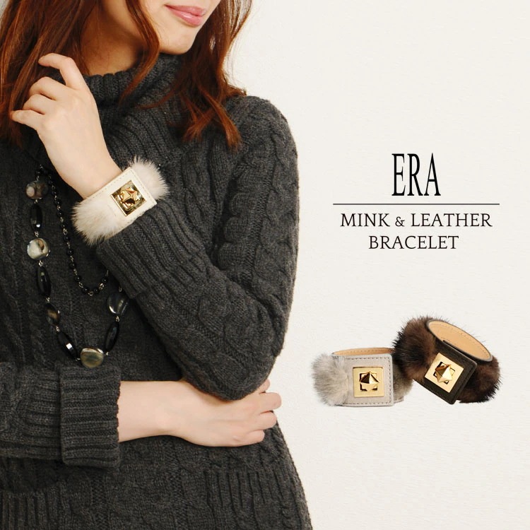 [ERA]ミンクファーブレスレット ネコポス対応
