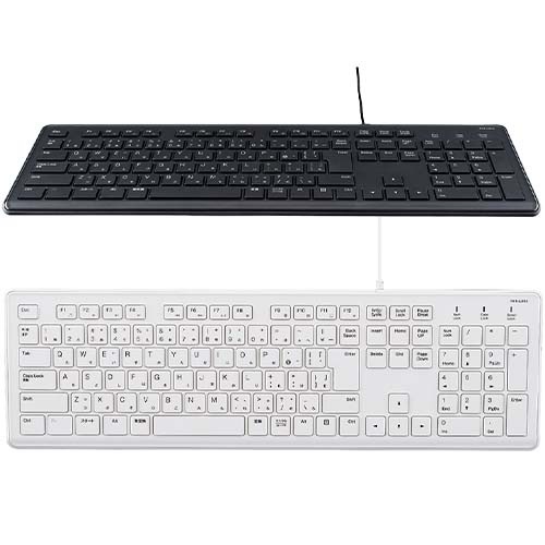 超静音 有線キーボード FKB-U250 メンブレン 静音タイプ USB接続 テンキー付き 静かな打鍵音でオフィス・自宅に適用